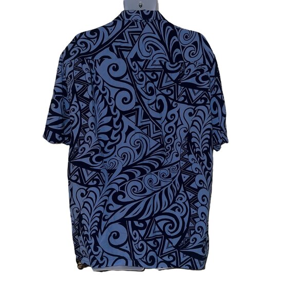Kalaheo RJC Blue Hawaiian Shirt Mens L Abstract Button Front Beach Vacation - Picture 6 of 10